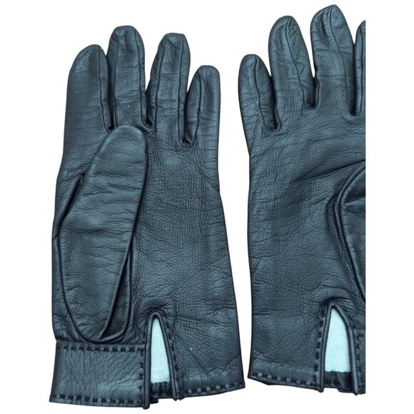 Hermes Women's Leather Gloves In Black Size 7.5 - Picture 6 of 9